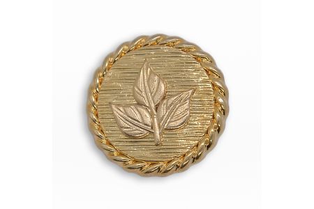 Tri-Leaf Gold Metal Button (Made in Switzerland)