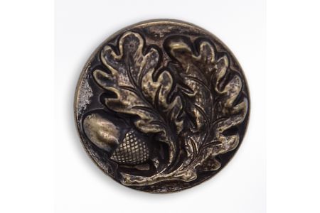 Oak & Acorn Antique Gold Metal Button (Made in USA)