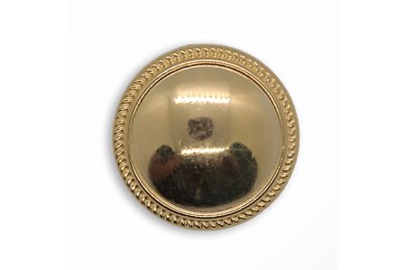 7/8" Braided Rim Domed Gold Metal Button (Made in Italy)