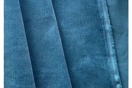 Cerulean Teal Pin-Wale Cotton Corduroy
