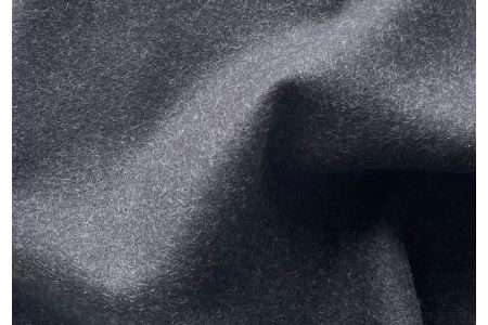 Shadowed Charcoal Grey Wool Melton Coating (Made in Italy)