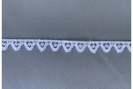 1/2"  Dainty Scalloped White Polyester Venise Lace (Made in England)