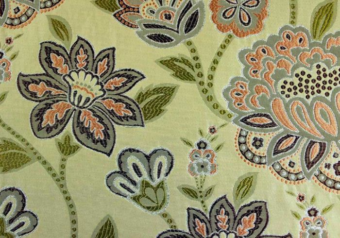 Green Brocade Floral