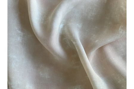 Apricot Mist & White Mock&nbsp;Distressed  Viscose Crepe (Made in Italy)