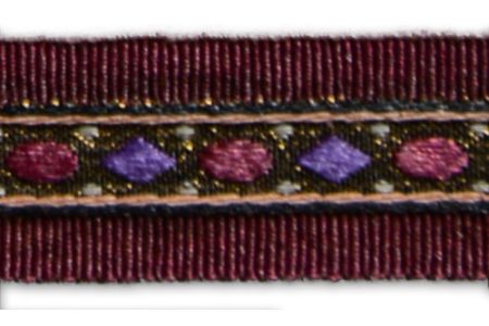 1/2" Raspberry & Violet Striped Woven Ribbon